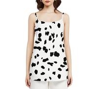 Camisola sin Mangas de Verano con Estampado de Perro dálmata para Mujer, Holgada e Informal con Tirantes