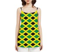 Camisola sin Mangas de Verano para Mujer con Estampado de Bandera de Jamaica, Holgada e Informal con Tirantes