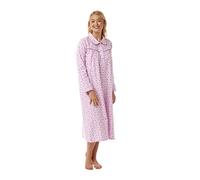 Camisón de algodón cepillado para mujer, ropa de dormir, rosa, 40-42