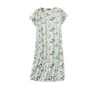 Camisón de Manga Corta de Mujer, Camisones de Verano de Mujer 60% algodón Camisones de Talla Grande (Verde-2,XL)