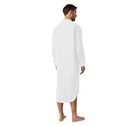 Camisón de manga larga divertido para hombre, pijama de algodón para hombre, cuello redondo, ropa de dormir suave y aireada, monocolor, camisón corto, moderno, ropa de dormir, ropa de dormir,