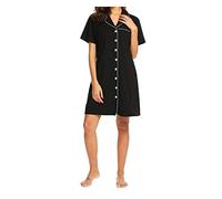Camisón de noche para mujer con botones de lactancia y botones frontales para dormir, Negro (Black-1), XL, Negro (Black-1), XL