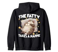 Camisón Divertido para Gatos The Fatty Takes Nappie Chonk Sudadera con Capucha