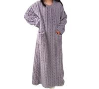Camisón largo para mujer, pijama de invierno de forro polar y pijama, vestido cálido, ropa de dormir Pjs de peluche, ropa de ocio, ropa de casa larga, ropa de casa, acogedora, gruesa, ropa de dormir