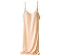 Camisón para Mujer - Camisón De Modal Suave para Mujer con Almohadilla para El Pecho, Tirantes Finos, Camisón con Cuello En V De Longitud Media Y Pijama con Sujetador Incorporado, Ropa para El Hog