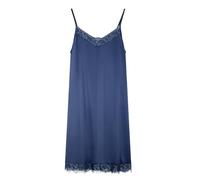Camisón Para Mujer - Camisones De Verano Para Mujer, Vestido De Satén De Seda Sin Mangas, Ropa De Dormir Con Cuello En V De Encaje Sexy, Ropa Para El Hogar De Espaguetis De Color Sólido,Azul,L