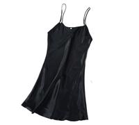 Camisón Para Mujer - Pijamas Sexy Camisón Con Tirantes De Seda Para Mujer Vestidos De Noche Para El Hogar Con Cabestro Fino De Seda Hielo De Primavera Y Verano Para Mujer,Negro,L