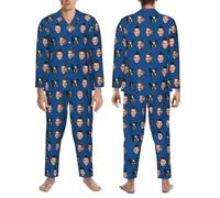 Camisón Personalizado For Hombre, Pijama con Foto Personalizada, Pantalones, Ropa De Dormir, Parte Inferior con Foto De Cara, Pijama con Pintura Impresionista, Regalos De San Valentín For Hombres