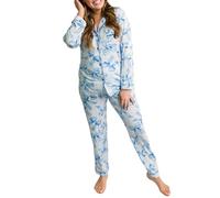 Camisón premamá Home Leisure Bow Love Loose Imitation Color Ding Pajama Sleepy Pants Set Pijama Mujer Tallas Grandes, azul claro, S