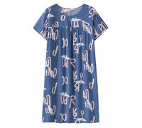 Camisón señora Mayor Algodón Vestidos Casual Tallas Grandes Flexibles Camisones Mujer Manga Corta Pijamas Sleepshirt De Corte Clásico para Mujer y Personas Mayores