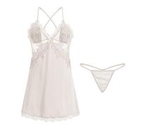 Camisón Sexy Mujer Lenceria Sexi Intima Set Sexy Backless Sweet Girl Small Plus Pecho Camisones Exterior de casa Traje Interior Mujer Lenceria Lingerie XXL (White, L)