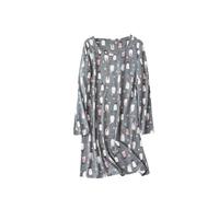 Camisones de algodón de manga larga para mujeres mayores, camisones largos para mujer, camisón de Reino Unido, patrón de cartón, ajuste holgado, ligero, talla grande, camisón súper suave con cuello