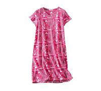 Camisones largos de algodón de manga corta para mujer del Reino Unido, camisones de manga corta para mujer, ajuste relajado, ropa de dormir cómoda que absorbe el sudor para dormir y ocio interior