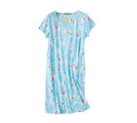 Camisones largos de algodón de manga corta para mujer del Reino Unido, camisones de manga corta para mujer, ajuste relajado, ropa de dormir cómoda que absorbe el sudor para dormir y ocio interior