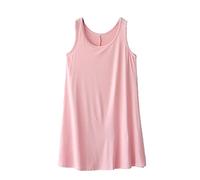 Camisones Mujer Algodón Modal Largos Camisón Mujer Tirantes sin Manga Camisones para Mujer Tallas Grandes Camisones Mujer Cuello Redondo Pijamas de Talla Grande (3#,L)