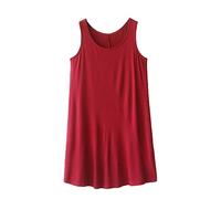 Camisones Mujer Algodón Modal Largos Camisón Mujer Tirantes sin Manga Camisones para Mujer Tallas Grandes Camisones Mujer Cuello Redondo Pijamas de Talla Grande (5#,2XL)