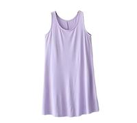 Camisones Mujer Algodón Modal Largos Camisón Mujer Tirantes sin Manga Camisones para Mujer Tallas Grandes Camisones Mujer Cuello Redondo Pijamas de Talla Grande (6#,XL)