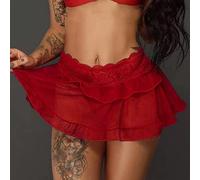 Camisones Mujer Sexy - Chiristmas Uniforme Corto Manga De Trabajo Tops con Cuello En V Fashiong Tops Casual Vestidos Exóticos para Es (Red XXXL)