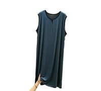 Camisones sin Mangas para Hombre, Pijama Modal clásico para Hombre Camisa de Noche Ultra Suave Vestido de camisón de Ajuste Suelto L-3XL,Dark Green,XL