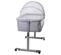 Camita para niños hasta 9 kg 5 Regulación Gradual de la Altura 2 Ruedas para desplazar Organizador Mosquitera Bolsa para Transportar,Cuna Colecho 2 en 1 , Ajuste de Altura