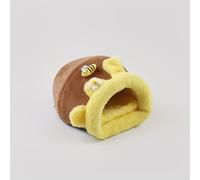 Camita Pequeña Duradera de Tarro de Miel para Mascotas - de Hámster de Poliéster con Diseño Lindo de Panal y Abeja para Hámsters, Conejos, Chinches - para Animales Pequeños