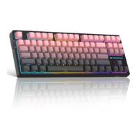 Camiysn Teclado mecánico MageGee Light 87 juntas, diseño 80%, 87 teclas, teclado inalámbrico intercambiable en caliente para juegos con 5 capas de absorción de sonido, teclas PBT impresas laterales
