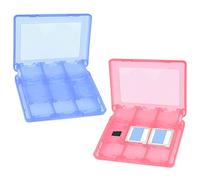 CAMKIX 2X Caja de Juego, Compatible con Nintendo 3DS - Se Adapta a hasta 44 Juegos, 4 Tarjetas SD, 4 Micro SD/TF y 4 lápices Stylus - Juego de Tarjetas Organizador - Rojo y Azul