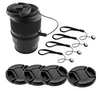 CamKix 4 Piezas Snap-on Lentes Cap o Centro Apriete la Tapa del Objetivo para Nikon, Canon, Sony y Otros DSLR Camera - Un Paño de Microfibra para Limpiar Incluido (58mm)