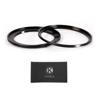 Camkix Adaptador de anillo de filtro escalonado de 77-82 mm (2 piezas) de 77 mm a 82 mm, juego de anillos de paso para lente de 77 mm, instala filtro de lente UV ND CPL de 82 mm, adaptador de lente de