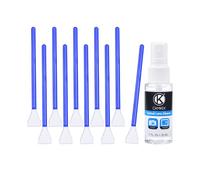 Camkix APS-C - Kit de Limpieza de sensores para cámara Digital, Compatible con cámaras DSLR y sin Espejo, 10 hisopos de Limpieza en seco de 16 mm y 1 Botella de Limpiador de Lentes ópticas con Sensor
