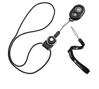 CAMKIX Control Remoto del Obturador de Cámara con tecnología inalámbrica Bluetooth®, Negro - Correa de muñeca + Cordón con Montaje de Anillo Desmontable - Captura de imágenes/vídeo hasta 10m