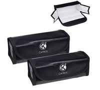 CAMKIX Grandes Bolsas para baterías LiPo Resistentes al Fuego - Paquete de 2 - Bolsa de Seguridad y Almacenamiento - para una Carga y Transporte Seguros - Solución Ideal Equipaje de Mano