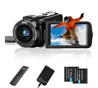 CAMKORY Camara de Video 2.7K 36MP con Visión Nocturna IR, Videocámaras con Función Webcam, Zoom 16X, Cámara Profesional con Time-Lapse, Slow Motion, Ideal para Streaming y Grabaciones Diarias