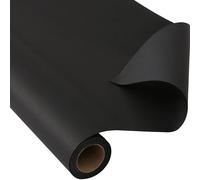 CAMKUZON Papel de regalo de estraza negro para Navidad, vacaciones, boda, baby shower, embalaje, manualidades, postal, rollo de papel de regalo de color sólido, 17.4 pulgadas x 33 pies