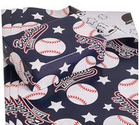 CAMKUZON Papel de regalo reversible de béisbol para celebraciones de cumpleaños, fiestas, 3 hojas grandes, papel de regalo temático de deportes de béisbol de dibujos animados, 27 x 39.4 pulgadas por