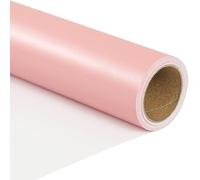 CAMKUZON Rollo de papel de regalo rosa mate, papel de regalo de color sólido rosa perlado brillante para bodas, cumpleaños, Navidad, vacaciones, baby shower, 17.4 pulgadas