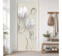 Cammeciso Pegatinas Decorativas De Puerta Autoadhesivo,LáMina Decorativa Puerta Interior,Adhesivo Mural Puerta 3D,FáCil De Aplicar Y Reemplazar,Adecuado para Salas De Estar