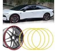 Cammeciso Protectores De Llantas De AleacióN,Anillo Protector Borde Rueda,Aluminium Aleación Protectores de Llanta Autoadhesivos,Juego de 4,Anti Choques,Anti RasguñOs,para Todos los Modelos Coche
