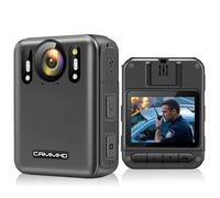 CAMMHD W8-128GB 4K Anti-Shake Body Cam 2 baterías 4000mAh con 10 horas de grabación de vídeo, cifrado de datos coche Ultra HD visión nocturna Bodycam cámara corporal con estación de carga para