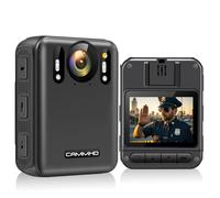 CAMMHD W8-32GB 4K - Cámara corporal antivibración, 2 baterías de 4000 mAh con 10 horas de grabación de vídeo, cifrado de datos, visión nocturna ultra HD, cámara corporal con estación de carga para