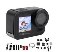 Camnoon Cámara de Acción 4K con Tarjeta de Memoria 32GB, Cámara Deportiva Resistente Al Agua 20m 64MP 60FPS 8X, Pantalla Táctil 2 Pulgadas, Lente Gran Angular 150°, Zoom 6