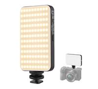 Camnoon Luz LED de Bolsillo para Video, luz de Relleno LED para videoconferencia, 2500 K-9000 K, Regulable, 3000 mAh con Adaptador de Zapata fría para transmisión en Vivo de Vlogs