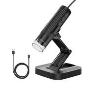 Camnoon Microscopio USB de Escritorio, microscopio Digital de Mano para Adultos y niños, microscopio de Monedas, Luces LED de Relleno incorporadas con Soporte Ajustable para PC