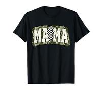 Camo Checkered Mama Graphic for Stylish Moms and Mothers Camiseta