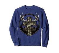 Camo Cross Christian Hunting Fisherman Outdoor Fishing Sudadera