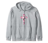 Camo Cross Pink Camuflaje Contorno Negro Sudadera con Capucha