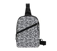 Camo Grey Camuflaje Imprimir Sling Bag Plegable Pecho Hombro Mochila Fanny Pack Crossbody Bolsas para Hombres Mujeres Viajes Senderismo al Aire Libre