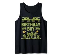 Camo Nine Birthday Boy, militar, novena fiesta, niños de 9 años Camiseta sin Mangas
