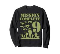 Camo Nine Birthday Boy, militar, novena fiesta, niños de 9 años Sudadera