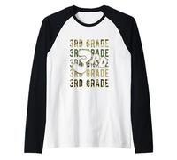 Camo Team - Escuadrón de tercer grado para maestros de regreso a clases para niños Camiseta Manga Raglan